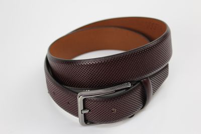 COPPER LEATHER PINHOLE BELT SWBL1003 BURGUNDY