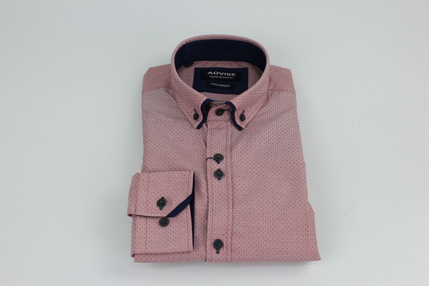 ADVISE DOUBLE COLLAR L/S SHIRT  RED  AD897