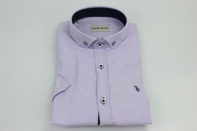 TOM PENN S/S SHIRT OXFORD LILAC TP828