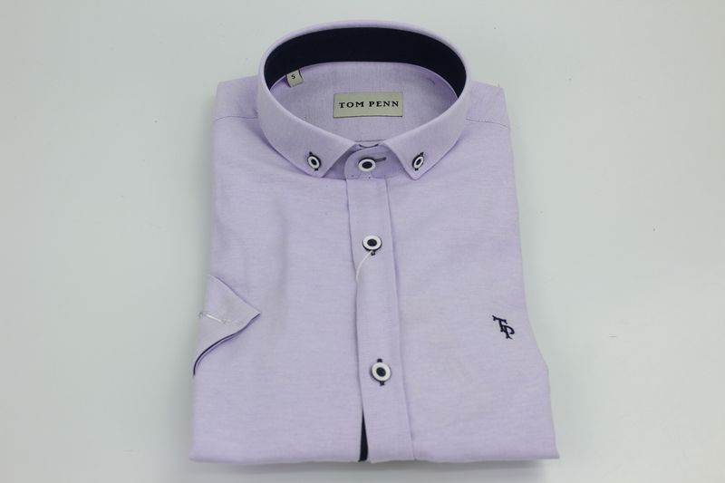 TOM PENN S/S SHIRT OXFORD LILAC TP828