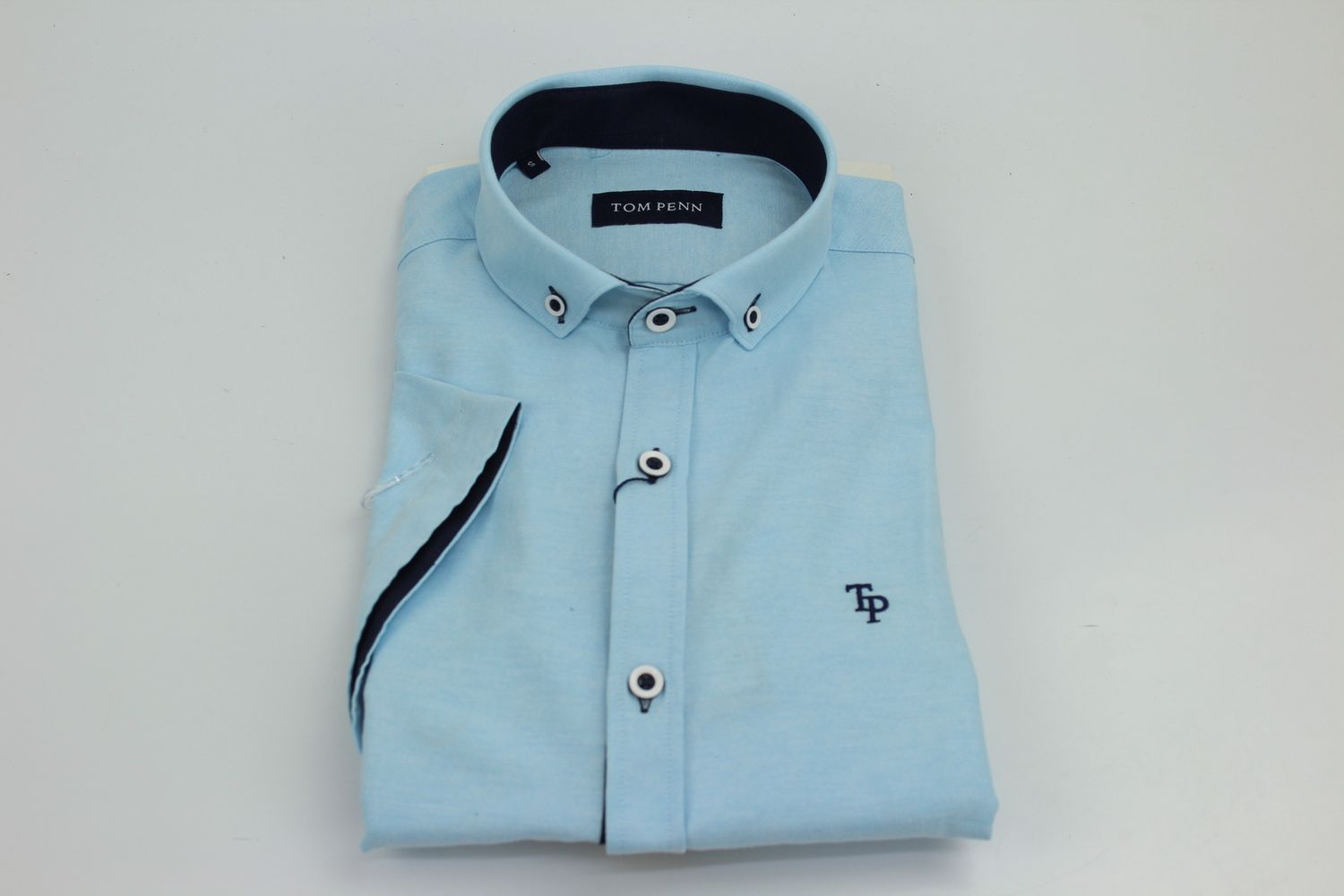 TOM PENN S/S SHIRT OXFORD OCEAN TP828