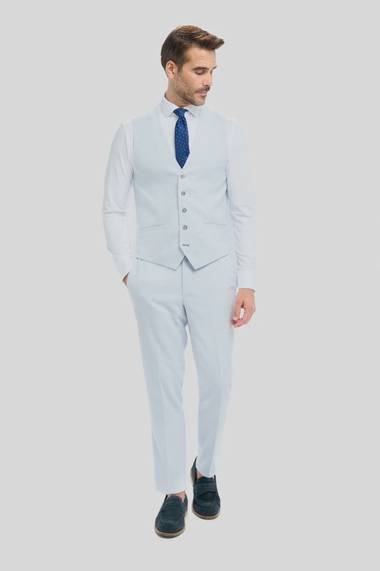 MENS TROPEZ WAISTCOAT SKY