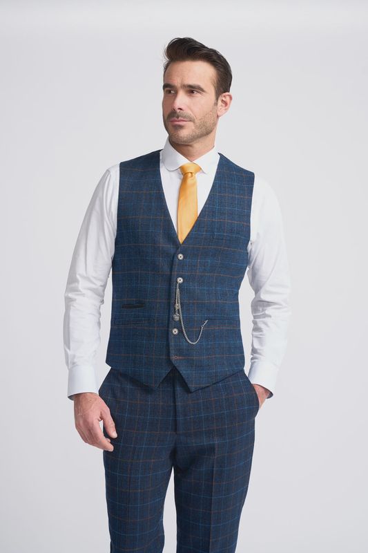 MENS CODY WAISTCOAT BLUE