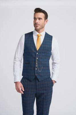 MENS CODY WAISTCOAT BLUE