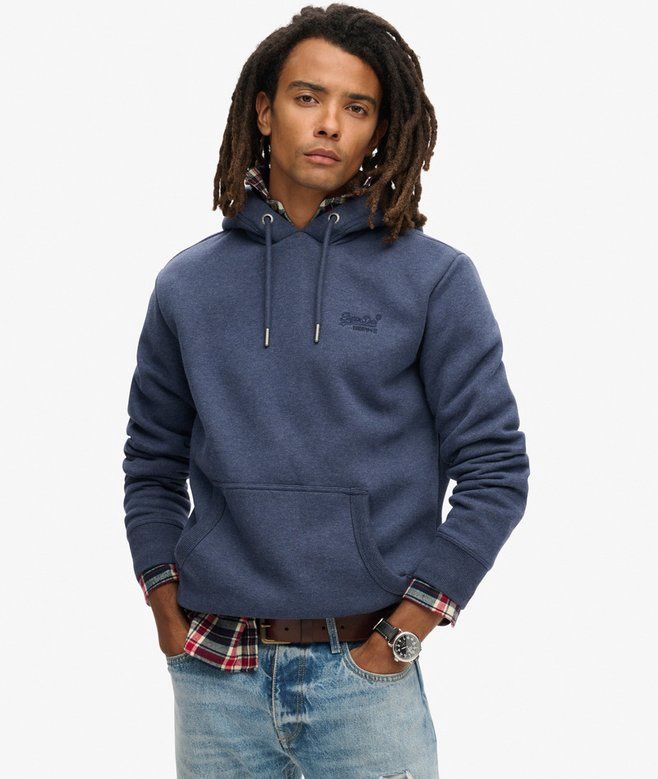 SUPERDRY ESSENTIAL LOGO HODDIE HB HERITAGE NAVY MARL NEW M2014404A