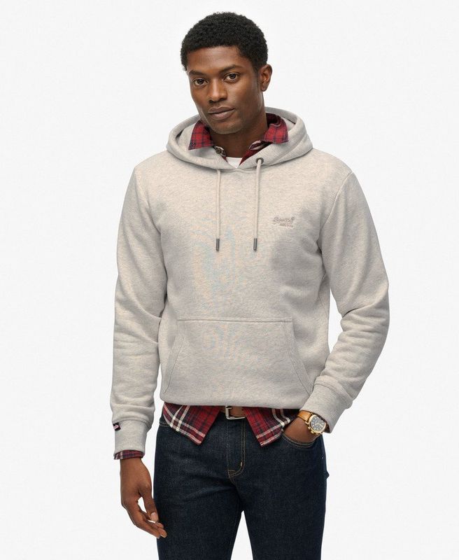 SUPERDRY ESSENTIAL LOGO HOODIE I1H STRAW GREY MARL M2014404A