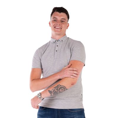 SWSJ5346 BAIRD SS JAQUARD POLO GREY MARL