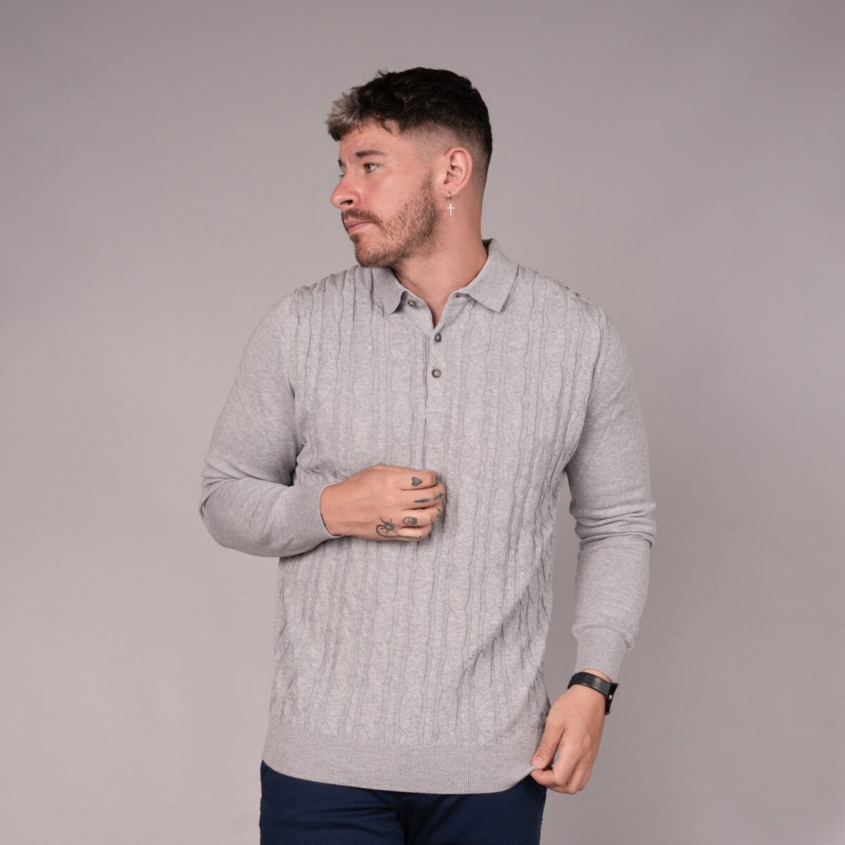 CRETE POLO COLLAR 100% CTN KNIT