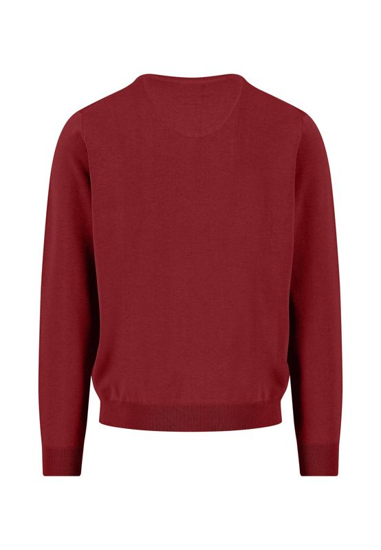 1514 211 FYNCH HATTON V NECK KNIT 367GARNET RED