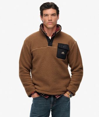 SUPERDRY FIJI FLEECE HALF ZIP PECAN BROWN M2014283A