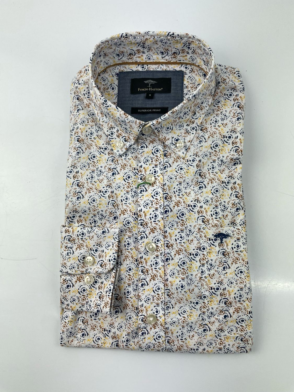 1309 5020 FYNCH HATTON COLOURFUL PRINT SHIRT COL 104