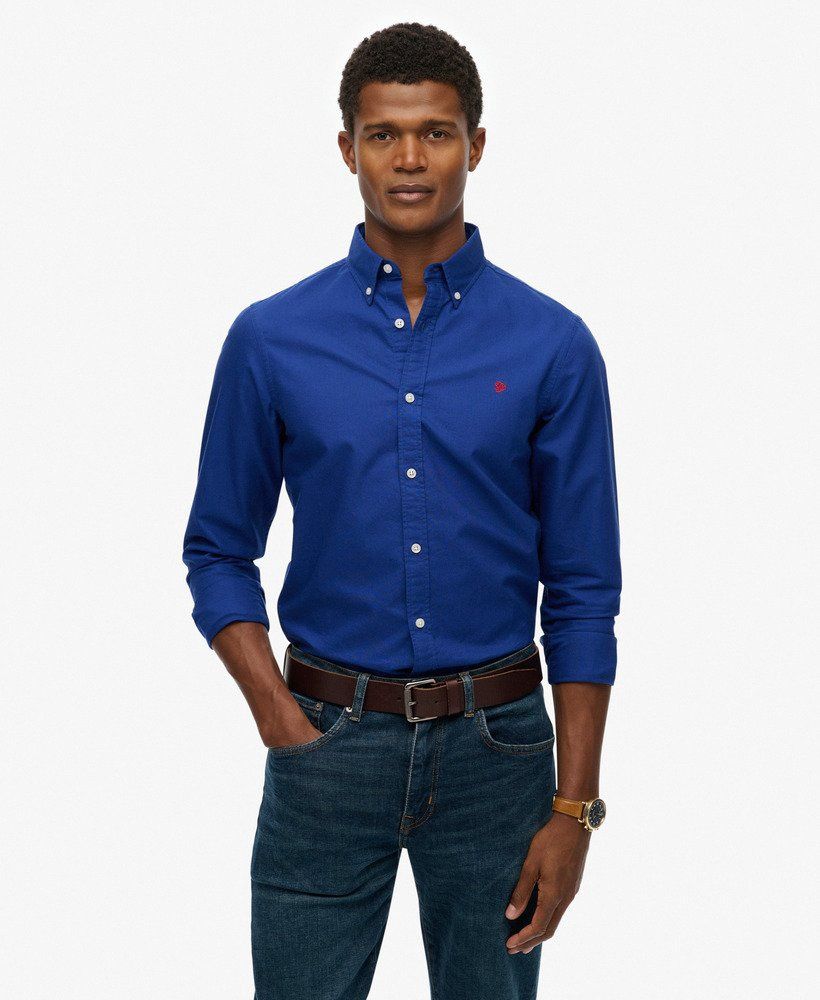 SUPERDRY CLASSIC OXFORD LS SHIRT MARINE NAVY M4011037A