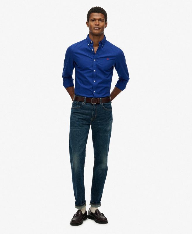 SUPERDRY CLASSIC OXFORD LS SHIRT MARINE NAVY M4011037A