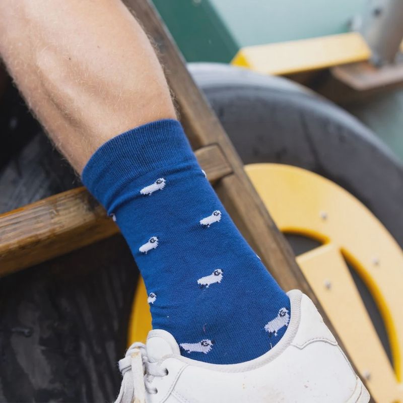SWOLE PANDA SP485  NAVY SHEEP SOCKS