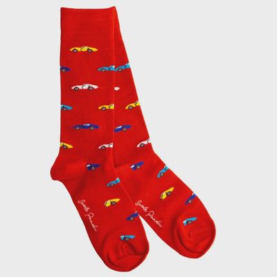 SWOLE PANDA SP500  RED CLASSIC CAR SOCKS