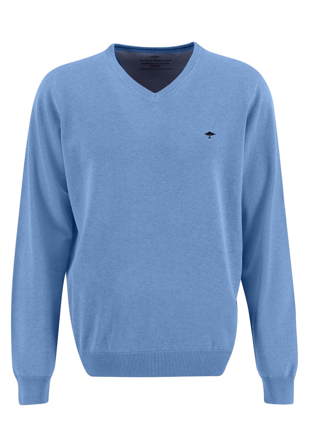 1313 211 FYNCH HATTON V NECK KNIT 601 LIGHT SKY