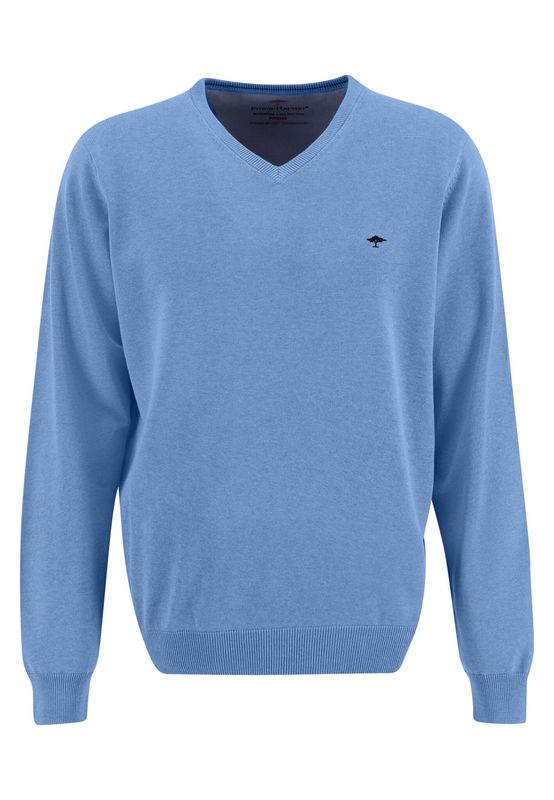 1313 211 FYNCH HATTON V NECK KNIT 601 LIGHT SKY