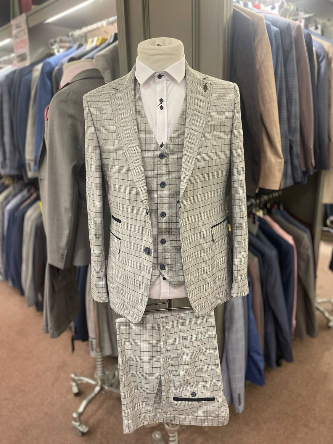 FRATELLI UNITI 1059 STONE 3PC SUIT