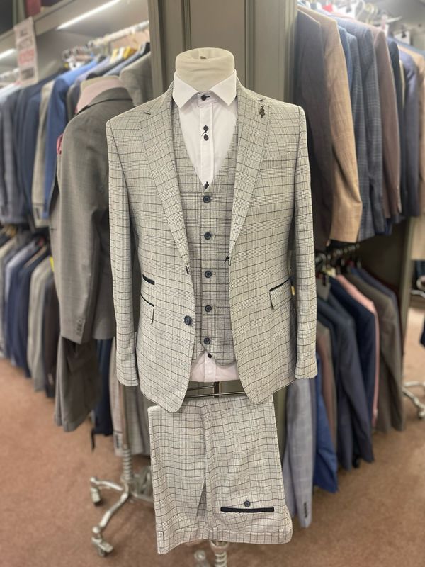 FRATELLI UNITI 1059 STONE 3PC SUIT