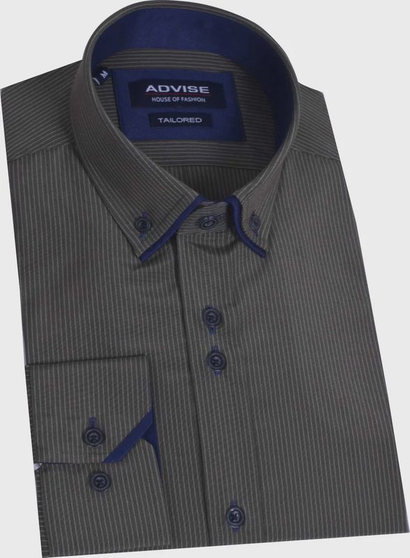 ADVISE DOUBLE COLLAR STRIPE SHIRT GREEN AD910
