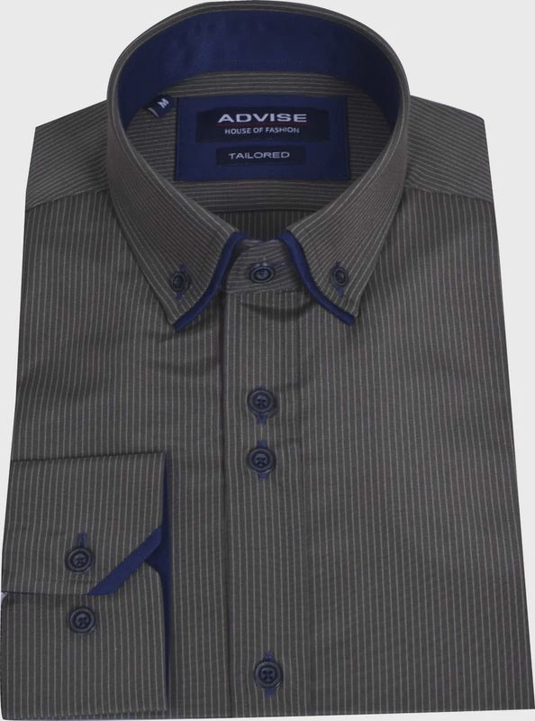 ADVISE DOUBLE COLLAR STRIPE SHIRT GREEN AD910