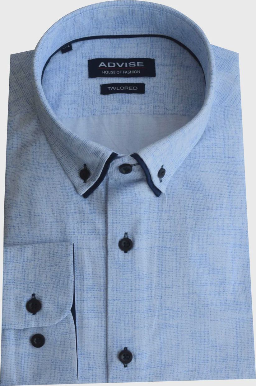 ADVISE DOUBLE COLLAR L/S SHIRT BLUE AD912
