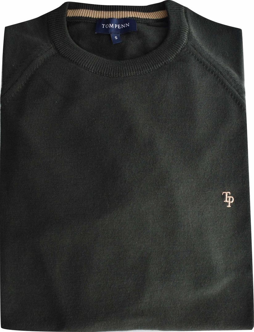 TOM PENN CREW NECK KNITWEAR DKHAKI TP069K