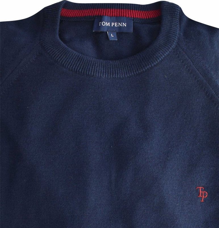 TOM PENN CREW NECK KNITWEAR NAVY TP069K
