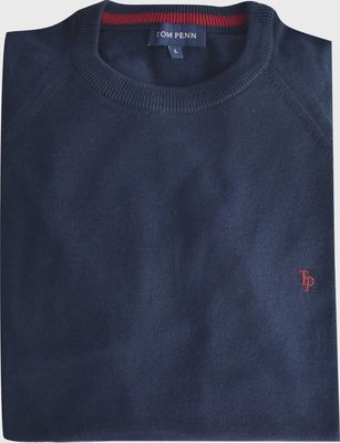TOM PENN CREW NECK KNITWEAR NAVY TP069K