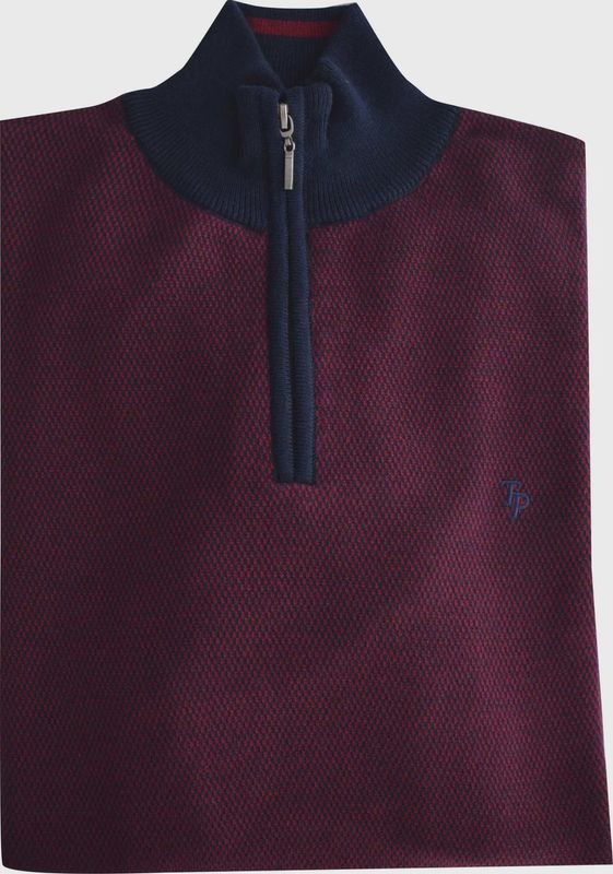 TOM PENN 1/4 ZIP N RED TP056K