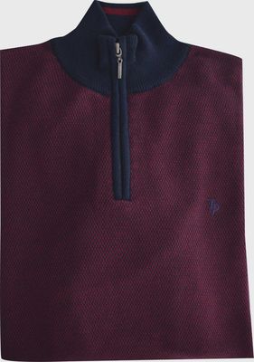 TOM PENN 1/4 ZIP N RED TP056K