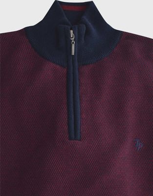 TOM PENN 1/4 ZIP N RED TP056K