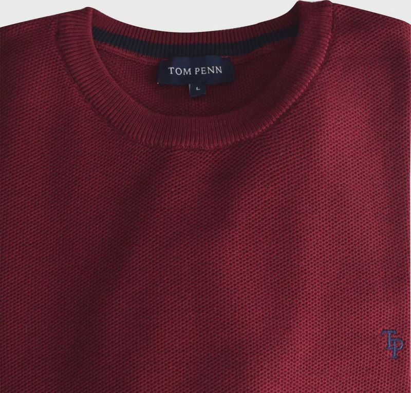 TOM PENN CREW NECK KNITWEAR DK RED TP067K