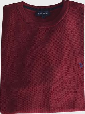 TOM PENN CREW NECK KNITWEAR DK RED TP067K
