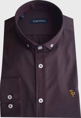 TOM PENN L/S SHIRT BURGUNDY TP330