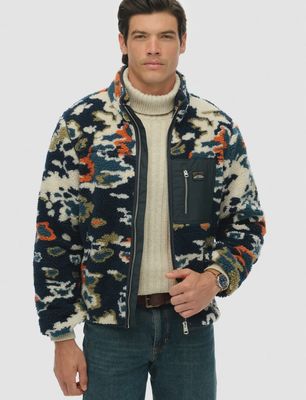 SUPERDRY PRINTED FLEECE ZIP THRU LICHEN PRINT M2014287A