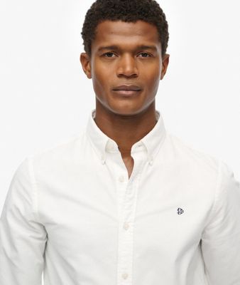 SUPERDRY CLASSIC OXFORD LS SHIRT OPTIC WHITE OXFORD  M4011037A