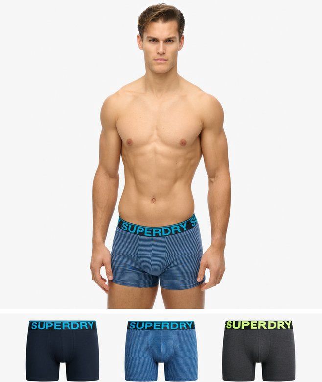 SUPERDRY BOXER TRIPLE PACK NAVY/BLUE STRIPE/NAVY FEEDER M3110452C