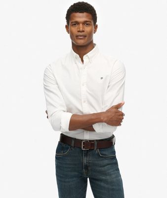 SUPERDRY CLASSIC OXFORD LS SHIRT OPTIC WHITE OXFORD  M4011037A
