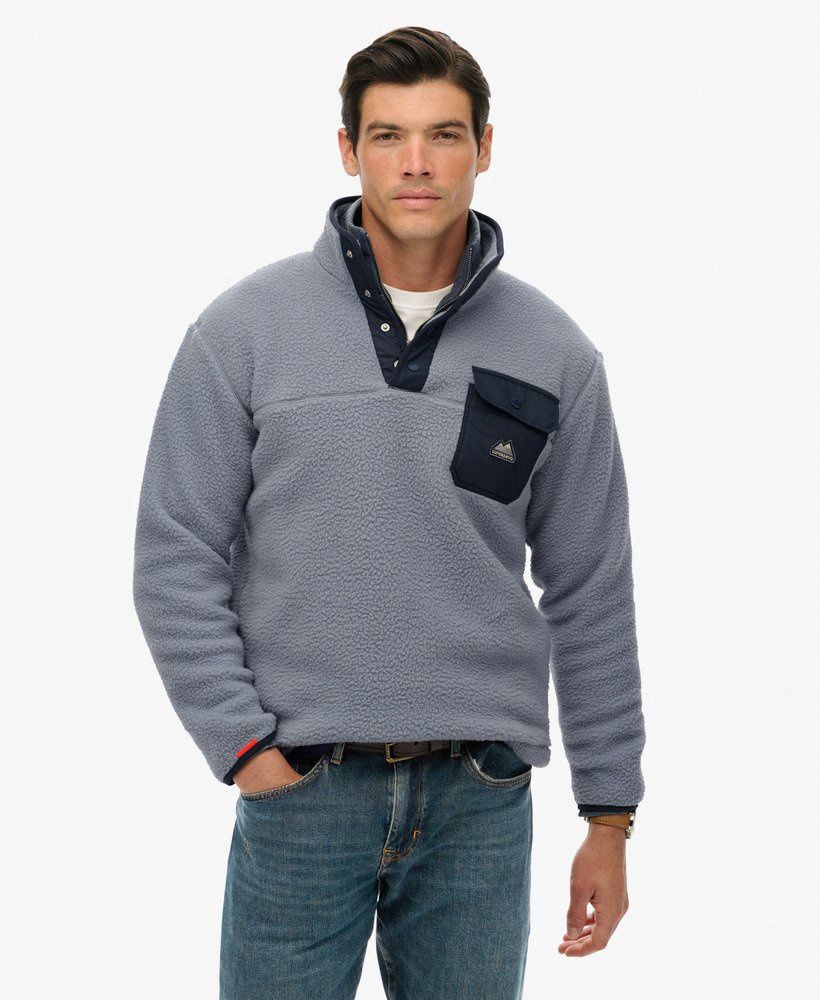 SUPERDRY FIJI FLEECE HALF ZIP WASHED DENIM BLUE M2014283A