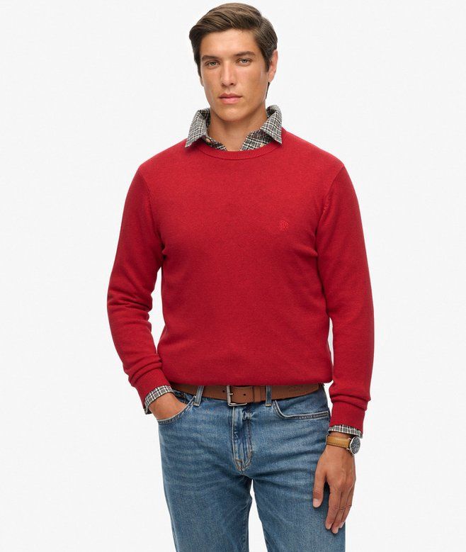 SUPERDRY ESSENTIALS COTTON JUMPER CRIMSON RED MARL M6110691A