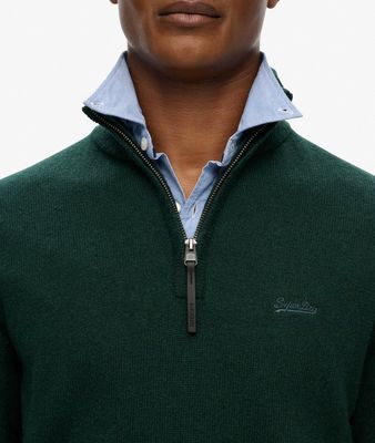 SUPERDRY WOOL BLEND HALF ZIP JUMPER FOREST GREEN MARL M6110688A