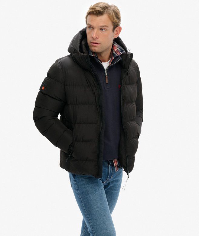 SUPERDRY HOODED SPORTS PUFFER JACKET BLACK/BLACK M5011905A