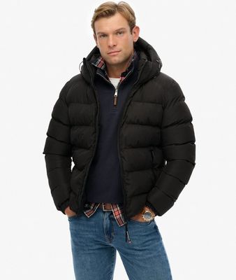 SUPERDRY HOODED SPORTS PUFFER JACKET BLACK/BLACK M5011905A