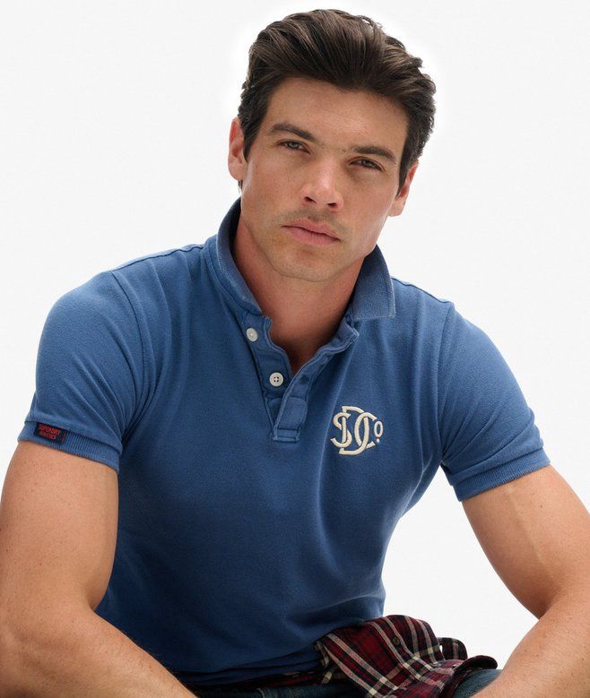 SUPERDRY VINTAGE ATHLETIC EMB POLO BAY BLUE M1110449A