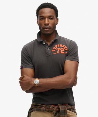 SUPERDRY VINTAGE ATHLETIC POLO WASHED BLACK M1110396A
