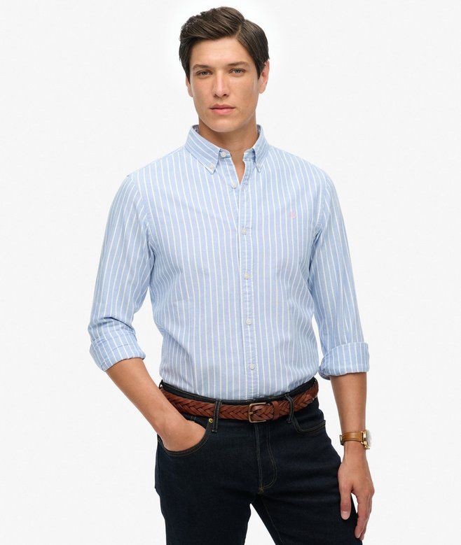 SUPERDRY CLASSIC OXFORD LS SHIRT BROKER BLUE STRIPE M4011037A