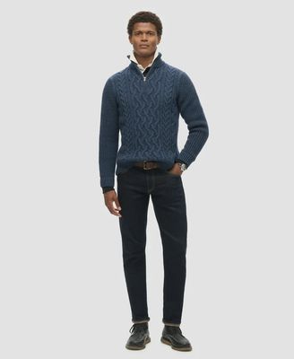 SUPERDRY JACOB CABLE KNIT HALF ZIP 17G INDIGO M6110698A