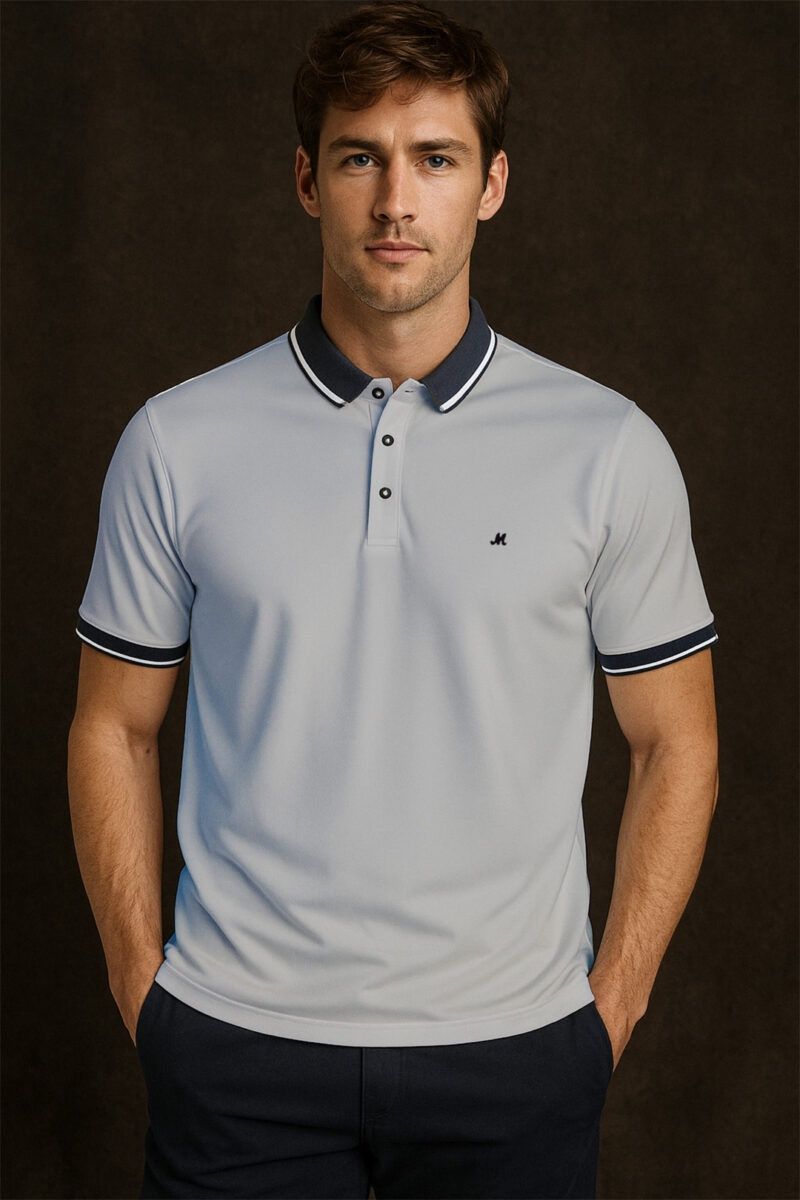 ML213115 MARIX 50/50 COTTON ACRYLIC POLO SKY MARL