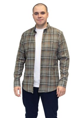 ML252280 JUSTIN CHECK SHIRT GREEN CHECK